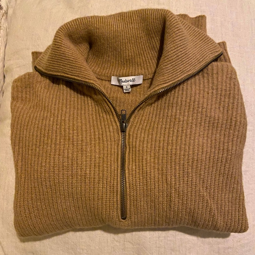 NWOT Madewell Glenbrook Half-Zip Pullover Sweater, women's size Small